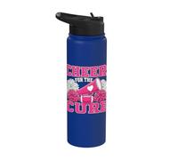 Cheer for The Cure Breast Cancer Awareness Cheerleader Gifts Stainless Steel Insulated Water Bottle