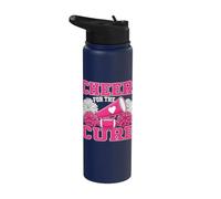 Cheer for The Cure Breast Cancer Awareness Cheerleader Gifts Stainless Steel Insulated Water Bottle