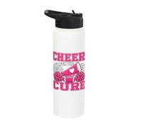 Cheer for The Cure Breast Cancer Awareness Cheerleader Gifts Stainless Steel Insulated Water Bottle