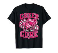 Cheer For The Cure Football Pink Ribbon Cancer Awareness Camiseta
