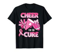 Cheer For The Cure Leopard Cheer Pink Football Mujeres Niñas Camiseta