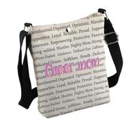 Cheer Mom - Bolsa cruzada con palabras positivas para mamá, regalo de agradecimiento M-om, Bolsa de animación