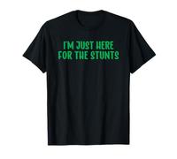 Cheer Mom Green Cheerleading I'm Just Here For The Stunts Camiseta