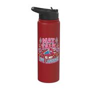 Cheer Mom Mat Talk Cheerleader Mom Stainless Steel Insulated Water Bottle