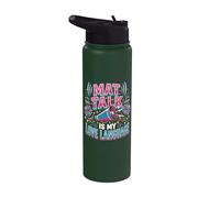 Cheer Mom Mat Talk Cheerleader Mom Stainless Steel Insulated Water Bottle