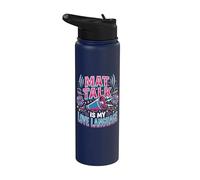 Cheer Mom Mat Talk Cheerleader Mom Stainless Steel Insulated Water Bottle