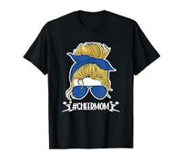 Cheer Mom Messy Bun Blanqueado Animadora Madre Mamá Padre Camiseta