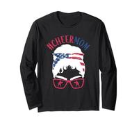 Cheer Mom Messy Bun Blanqueado Animadora Madre Mamá Padre Manga Larga