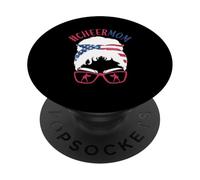 Cheer Mom Messy Bun Blanqueado Animadora Madre Mamá Padre PopSockets PopGrip Adhesivo