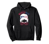 Cheer Mom Messy Bun Blanqueado Animadora Madre Mamá Padre Sudadera con Capucha