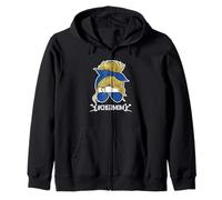 Cheer Mom Messy Bun Blanqueado Animadora Madre Mamá Padre Sudadera con Capucha