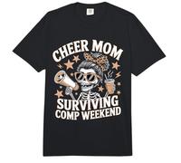 Cheer Mom Surviving Comp Weekend Skeleton Café Día de la Madre Comfort Colors Adult Heavyweight T-Shirt
