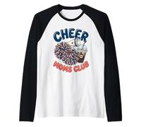 Cheer Moms Club Pom Poms Mujeres Cheer Squad Mom Camiseta Manga Raglan