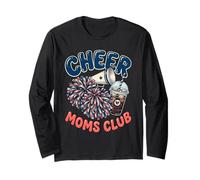 Cheer Moms Club Pom Poms Mujeres Cheer Squad Mom Manga Larga