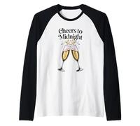 Cheer To Midnight - Copas de champán para Nochechevieja Camiseta Manga Raglan