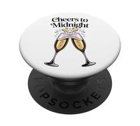 Cheer To Midnight - Copas de champán para Nochechevieja PopSockets PopGrip Adhesivo