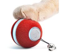 Cheerble Juguete Interactivo para Gatos - Wicked Ball M1, Bola Reboteadora Automática, 3 Modos de Juego, Luz LED Convertible, Recargable por USB, Regalo Ideal para Gatitos - Rojo