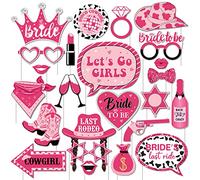 Cheereveal 24 piezas de accesorios para fotos de despedida de soltera de vaquera - Lets Go Girls decoraciones de despedida de soltera para el último rodeo vaquera suministros de despedida de soltera