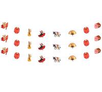 Cheereveal Pack de 3 guirnaldas temáticas españolas, cumpleaños españoles, fiestas, fiestas, banderines de flamenco de española, rojo y amarillo, tema de España, decoración colgante, accesorios de