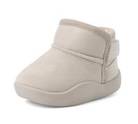 Cheerful Mario 1-5 Años Botitas y Patucos Bebe Niño Niña Invierno Zapatos Primeros Pasos Niño Pequeño Cálido y Fácil de Fijar Beige 22 EU