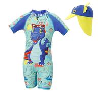 Cheerful Mario 1-7 Años Traje de Baño Bebe Niño Niña Manga Larga UV Ropa de Baño con Gorro Protección Solares Dino-C 18-24 Meses