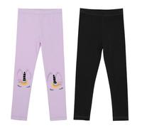Cheerful Mario 2-7 Años Leggins Niña Largos Algodón Mallas Pantalones para Niñas Pequeñas Suaves y Cómodos Púrpura/Negro 2-3 Años