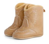 Cheerful Mario Botitas y Patucos Bebe Niño Niña Botas Vaquero de PU Cuero Zapatos Botas Bebés Marrón 3-6 Meses