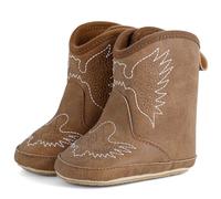 Cheerful Mario Botitas y Patucos Bebe Niño Niña Botas Vaquero de PU Cuero Zapatos Botas Bebés Marrón-C 6-12 Meses