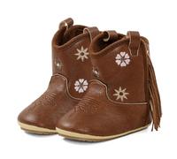 Cheerful Mario Botitas y Patucos Bebe Niño Niña Botas Vaquero de PU Cuero Zapatos Botas Bebés Marrón-D 6-12 Meses