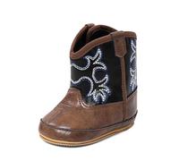 Cheerful Mario Botitas y Patucos Bebe Niño Niña Botas Vaquero de PU Cuero Zapatos Botas Bebés Marrón-B 12-18 Meses