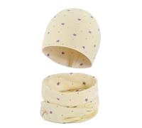 Cheerful Mario Set de Bufanda y Gorro Para Bebe Niño Niña Doble Capa Beanie y Braga Cuello de Algodón Suave Beige 3-7 Año