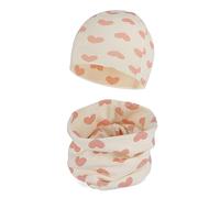 Cheerful Mario Set de Bufanda y Gorro Para Bebe Niño Niña Doble Capa Beanie y Braga Cuello de Algodón Suave Corazón Rosa 6-24 Meses