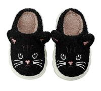 Cheerful Mario Zapatillas de Estar por Casa para Niñas Invierno Zapatos Pantuflas de Gatos Interior Caliente Peluche Forradas Slippers Negro 33 EU