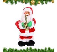 Cheerful Santa Doll - Saxophone Player for Holiday Joy | Pp Cloth with Musical Christmas Figurine, Battery Operated Decoration, Home, Office, Party Display, Family, Seasonal Festive Ornament