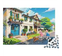 Cheerful Village Puzzle 1000 Piezas Material Reciclable Fairy Tale Puzzles Puzzle Accesorios para Juegos Divertido and Desafiante Familia Game Excelente Idea de Regalo 38x26cm/1000pcs