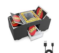 Cheerhom Barajador Automático de Cartas, Mezclador de Carta Eléctrico de Póquer, Barajadora de Cartas Eléctrica para 1 o 2 Barajas, Repartidor de Carta para UNO, Póker y Blackjack (USB y Pilas)