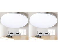 Cheerhom Plafon LED Techo 32W Lampara Led Techo 6500K | 1400LM, Plafón LED Redondo IP44 Impermeable, Lámpara Techo para Sala, Cocina, Baño Dormitorio, Pasillo, Balcón - Ø30CM (Paquete de 2)