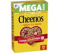 Cheerios Cereal, edición limitada con formas de corazón feliz, cereales saludables para el corazón con avena integral, tamaño mega, 24 onzas