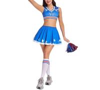 Cheerleader Costume | Breathable Elastic Colorful Sexy Fancy Dress | Adults High School Cheerleading Outfit | for Wife Girlfriend Girls Youth Teens Daughter