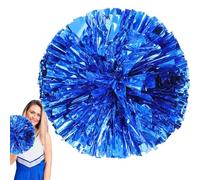 Cheerleader Pom Poms - 11.8 Inch Large Dance Game Pompoms | Foil Team Spirit Cheer Props | with Finger Rings for Kids Adults, Squad Sports Events, Game Day Spirit