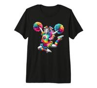 Cheerleader Pom Poms Colorful Outfit Rainbow Tie Dye Camiseta Premium