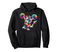 Cheerleader Pom Poms Colorful Outfit Rainbow Tie Dye Sudadera con Capucha