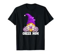 Cheerleading Mom GNOME with Purple Pom Poms For Cheer Mom Camiseta
