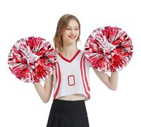 Cheerleading Pom Poms - 25 Cm Glitter Spirit Pompoms, Lightweight Handheld Accessories | Sparkling Dance Party Sports Costume Props Designed Girls Squad Performances Rhythm Show Team Support Enthusias