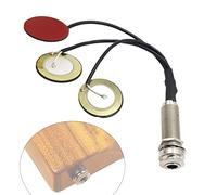 Cheerock 1 transductor de pastilla piezoeléctrica, preamplificador acústico de contacto de micrófono 3 en 1, transductor piezoeléctrico autoadhesivo de 1/4 pulgadas para piano de pulgar Kalimba y