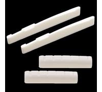 Cheerock 2 pares de sillines y tuercas de puente de guitarra acústica, 6 cuerdas de sillín y tuercas, tuercas de guitarra de 43 mm y sillines de 72 mm para reemplazo de guitarra acústica de 6 cuerdas