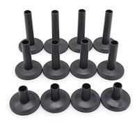 Cheerock Paquete de 12 fundas de fieltro para platillos negros, 3 tamaños, funda de plástico para tambor de percusión