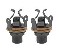 Cheerock Paquete de 2 conectores de salida de guitarra mono de 1/4 pulgadas, entrada de contacto múltiple negro para guitarra/bajo, tierra de doble tensión y puntas dobles para una señal óptima/bajo