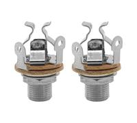 Cheerock Paquete de 2 conectores de salida de guitarra mono de 1/4 pulgadas, entrada de contacto múltiple plateado para guitarra/bajo, tierra de doble tensión y puntas dobles para una señal óptima