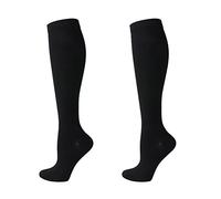 Cheeroyal (2 Pares) Calcetines de Compresión para Hombres y Mujeres Calcetines de Vuelo Medias de Compresión Calcetines para Correr, Shin Splints, Viaje de Vuelo - Aumenta la Resistencia, Circulación